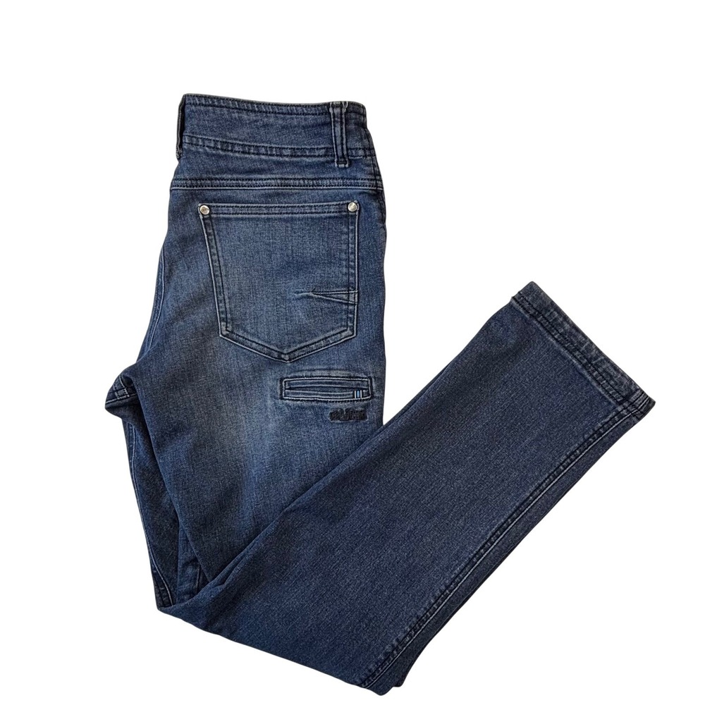 Kuhl Mens Dark Wash Straight Leg Denim Jeans Multi Pocket 28x29